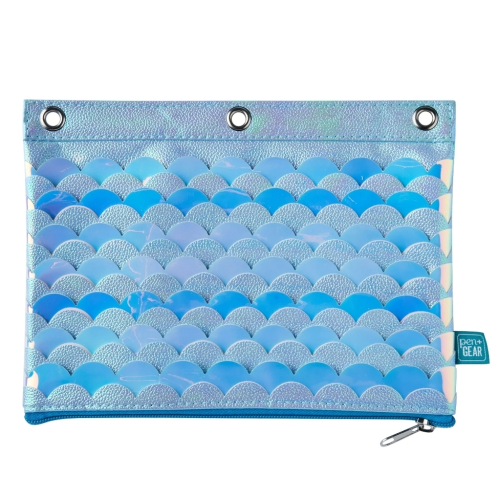 Pen+Gear Mermaid Pencil Binder Zipper Pouch NWOT